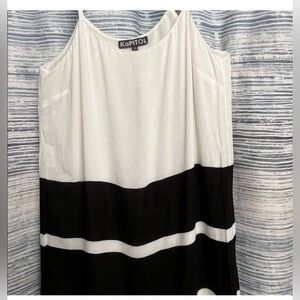 Kapitol long top ivory and black